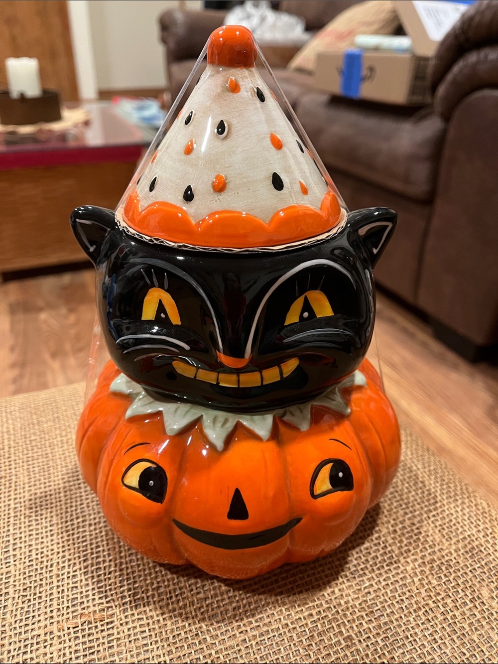 Johanna Parker Halloween Ceramic Pumpkin Stack Candy Jar